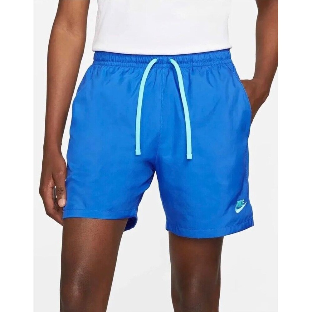 Nike Vintage Rare Sportswear Club Woven Track Shorts Nylon Colorblock Blue Med